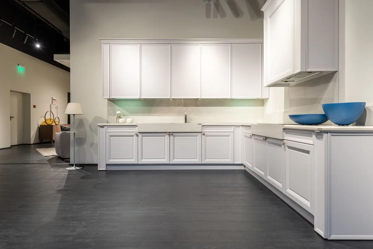 A kitchen display in a showroom